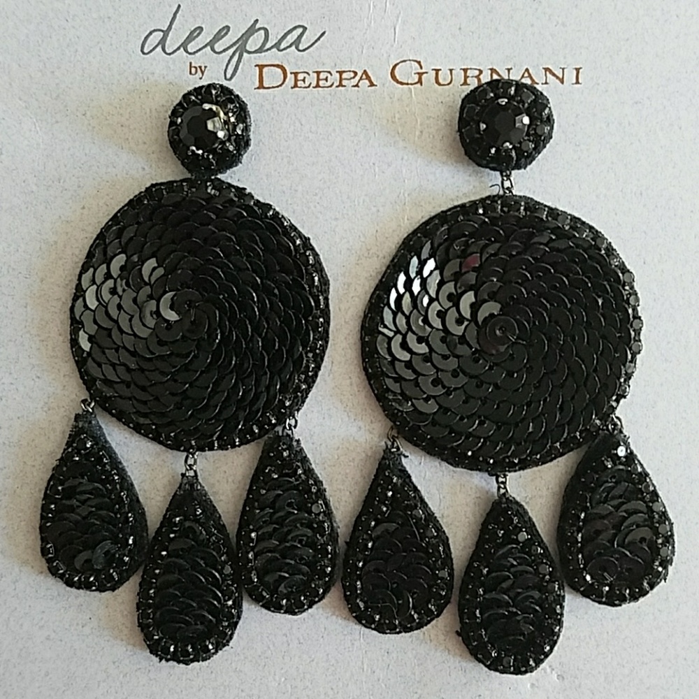 🖤 GLITTERED ORB DROP EARRINGS 🖤 - Picture 3 of 4